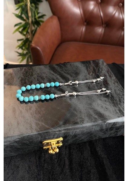 Firuze Taşı Gümüş Tasarım Zaza Tesbih fiyatları