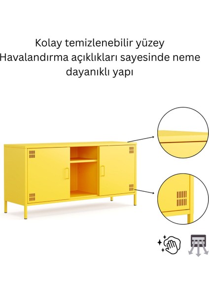 Pera Tv Ünitesi, Tv Dolabı,2 Kapaklı, Açık Raflı 130,50 x 40 x 64,50 cm