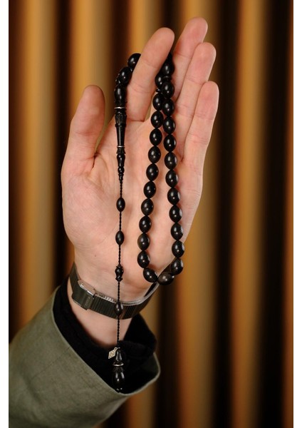 Master Bekir Deveci Oyma Imame Beyzi Model Abanoz Ağacı Tesbih