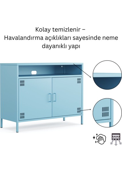 Pera Tv Ünitesi, Tv Dolabı,2 Kapaklı, Açık Raflı 100,50 x 40 x 79,50 cm