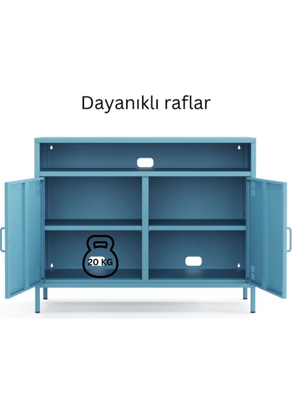 Pera Tv Ünitesi, Tv Dolabı,2 Kapaklı, Açık Raflı 100,50 x 40 x 79,50 cm