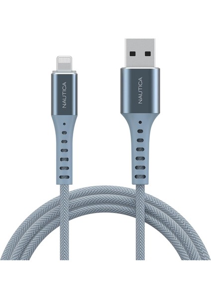 C65 Mfı Lightning To Usb-A 12W Örgülü Hızlı Şarj ve Data Kablosu 2.1m Mavi