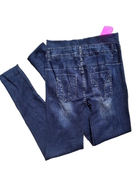 Kadın Lacivert Kot Görünümlü Likralı Tayt modelleri