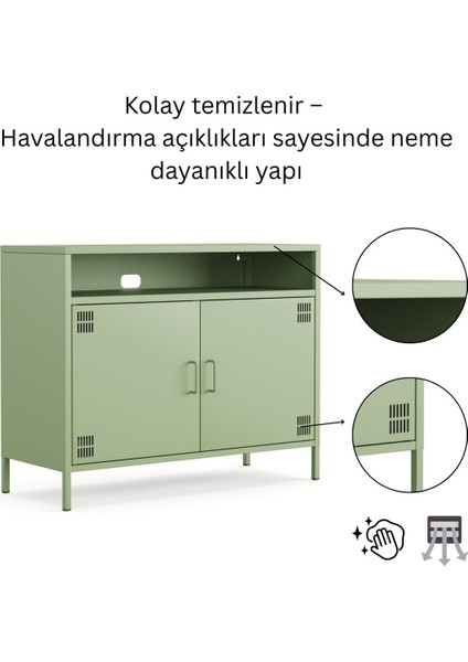 Pera Tv Ünitesi, Tv Dolabı,2 Kapaklı, Açık Raflı 100,50 x 40 x 79,50 cm