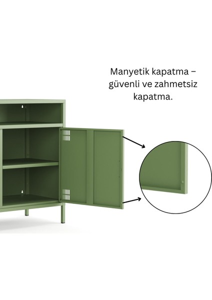 Pera Tv Ünitesi, Tv Dolabı,2 Kapaklı, Açık Raflı 100,50 x 40 x 79,50 cm