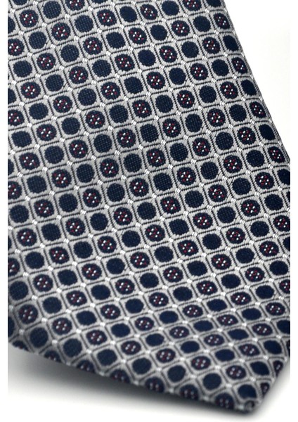 Füme Karışık Desenli Gri Dokuma Kumaş Mendilli Slim Fit Kravat // SDK-2502-4 modelleri