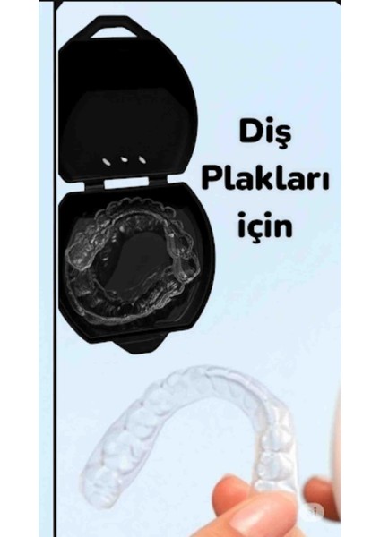 Gece Plağı Saklama Kutusu Siyah (2 Adet) Diş Plak Kabı