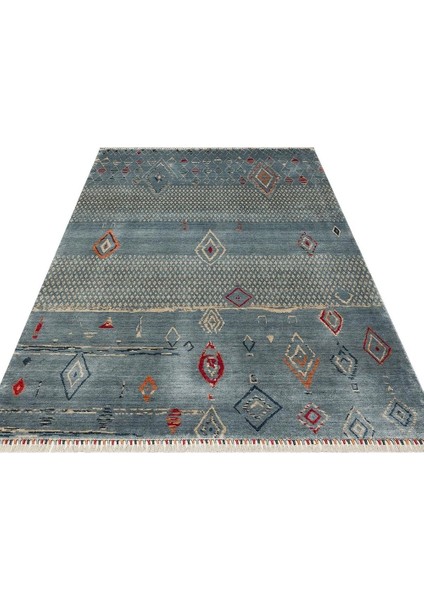 Nepal Zr 15 Yün Viskon Tensel Aqua Multy Otantik Modern Uşak Desenli Halı modelleri