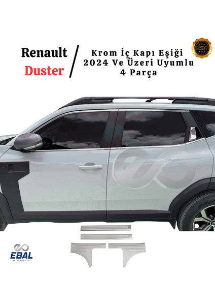 Renault Duster 2024 Üzeri Için Krom Iç Kapı Eşiği 4 Kapı Paslanmaz Çelik