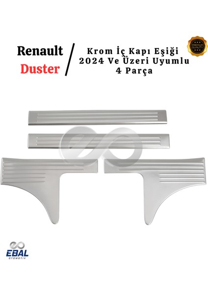 Renault Duster 2024 Üzeri Için Krom Iç Kapı Eşiği 4 Kapı Paslanmaz Çelik modelleri