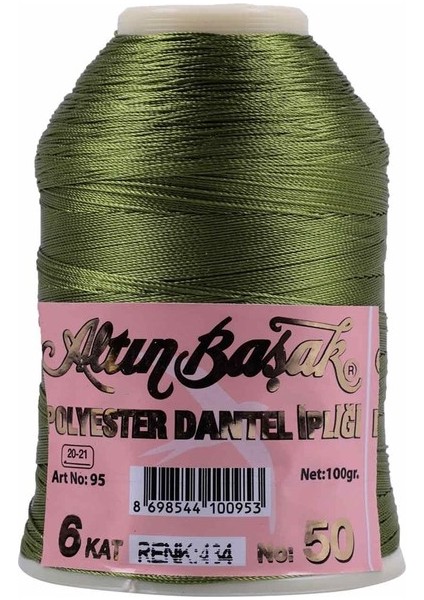 Altın Başak Polyester Dantel Ipliği No:50 6kat RENK:434 Yeşil