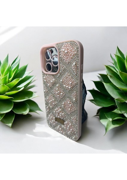 Iphone 16 Pro Max Lens Hediyeli Lüx Kristaller Taşlı Içi Kadife Kaliteli Telefon Kılıfı