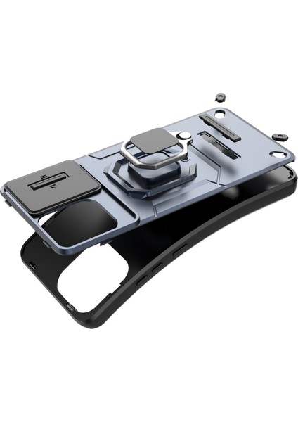 Oppo K12S Telefon Kılıfı, Kayar Kamera Kapağı, Döndürülebilir Halka Destekli Askeri Sınıf Darbeye Dayanıklı Koruyucu Kılıf Oppo K12S (Yurt Dışından) fiyatları