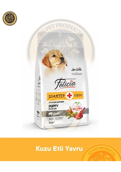 Starter Care Puppy Lamb-Collagen Flexi Size 3kg (Az Tahıllı & Hipoalerjenik Kuzu Etli Yavru Köpek Maması)