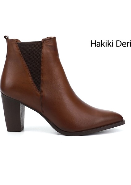 Kadın Taba Topuklu Hakiki Deri Chelsea Bot