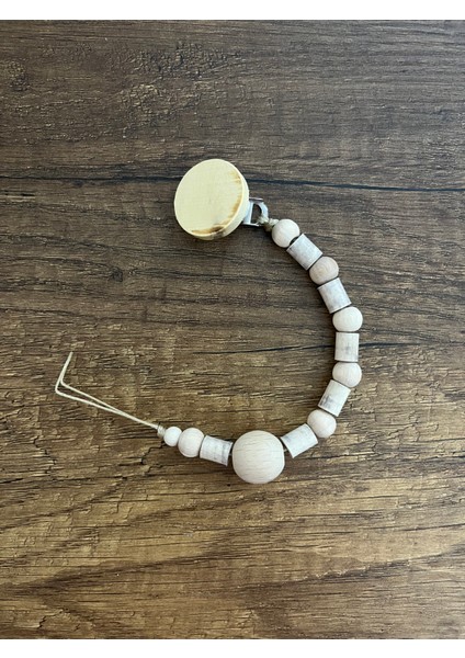 Doğal Ahşap Emzik Zinciri Emzik Askısı Ahşap Emzik Zinciri Emzik Tutucu