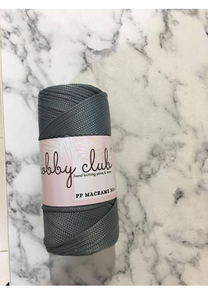 Premium 200 gr 5 Adet Polyester Makrome Ipi (Koyu Gri) Supla Ip ve Çanta Ipi