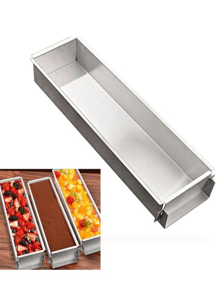 Çelik Önü Kızaklı Kek Brownie Tiramisu Pasta Kalıbı 40X8X8 cm Ölçülerinde fiyatları