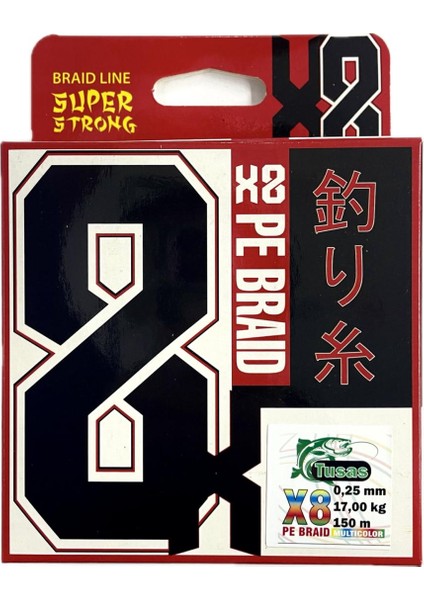 Tusaş 0.25 mm 150 Metre Multicolor 8x Ip Misina
