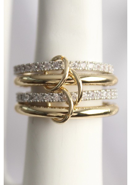 Pirinç Mix Renk Zirkon Taşlı 4'lü Kadın Yüzük fiyatları