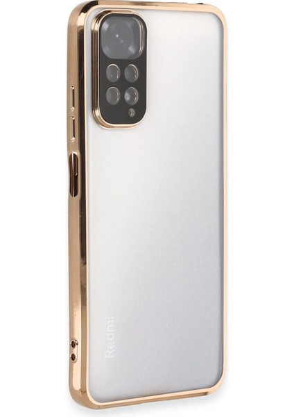 Xiaomi Redmi Note 11 Kılıf Lensli Silikon - Gold - UST1834-5056