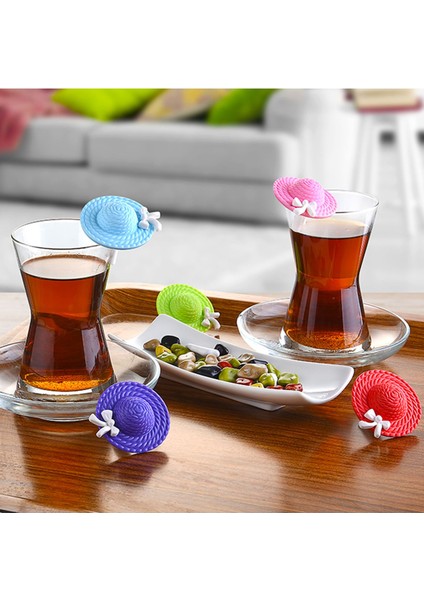 Plastik Şapka Bardak Işaretleyici Renkli 6'lı Paket modelleri
