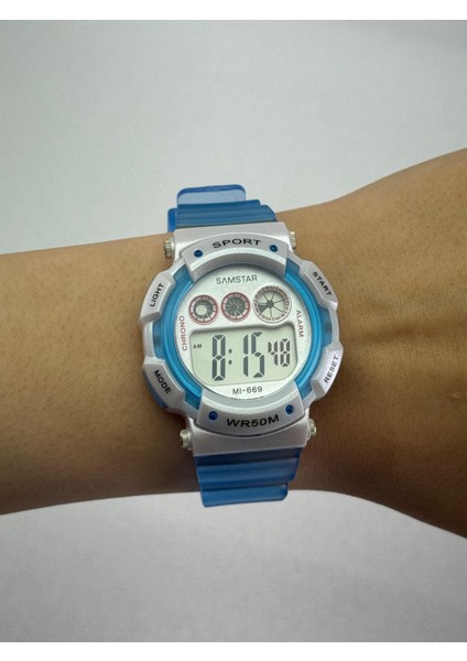 Alarmlı-Işıklı-Kronometreli-5 Atm Su Geçirmez-Hediyelik Çocuk Kol Saati