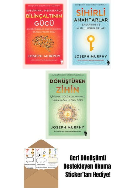 Joseph Murphy 3 Kitap Seti + Okuma Sticker'ları