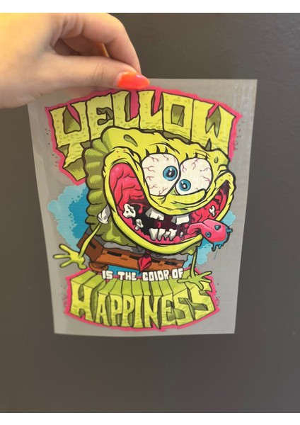 Ütü Ile Yapışan Sarı Canavar Trasnfer Baskı Arma 21X14 cm