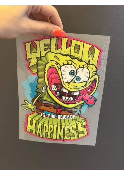 Ütü Ile Yapışan Sarı Canavar Trasnfer Baskı Arma 21X14 cm modelleri