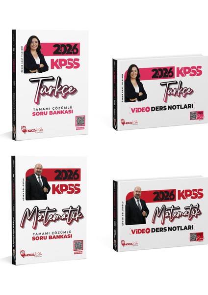 2026 Kpss Türkçe Soru Bankası-Türkçe Video Notlar-Matematik Soru Bankası-Matematik Video Ders Notları 4 Lü Set