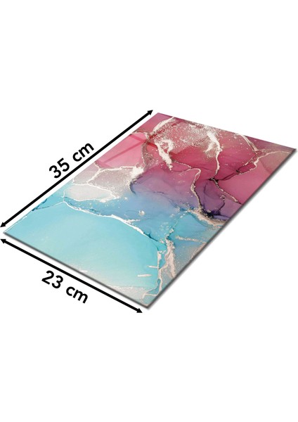 Pembe Mavi Soyut Cam Kesme Tahtası, Silikon Ayaklı, Isıya Kırılmaya Dayanıklı, Sunum Kesim Tablası fiyatları