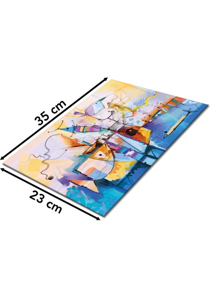 Soyut Renkli Çizim Cam Kesme Tahtası, Silikon Ayaklı, Isıya Kırılmaya Dayanıklı, Sunum Kesim Tablası fiyatları