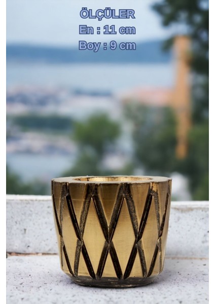 El Yapımı Saksı Seti Premium Kalite 3 Adet Dekoratif Saksı Baklava indirimleri