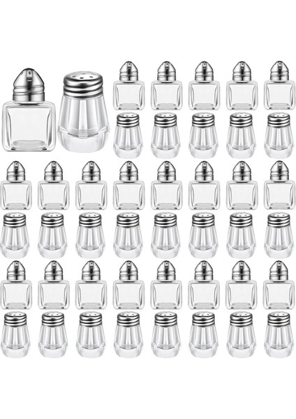 Mini Tuz ve Biber Shakers Temiz Baharatlar Shakers Tiny Spice Shakers Şeffaf Baharat Sarmalayıcıları Gümüş (Yurt Dışından)