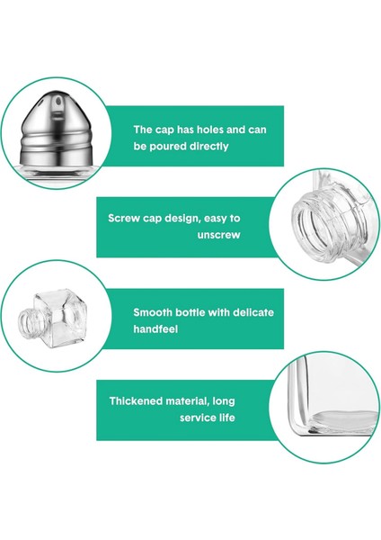 Mini Tuz ve Biber Shakers Temiz Baharatlar Shakers Tiny Spice Shakers Şeffaf Baharat Sarmalayıcıları Gümüş (Yurt Dışından) fiyatları