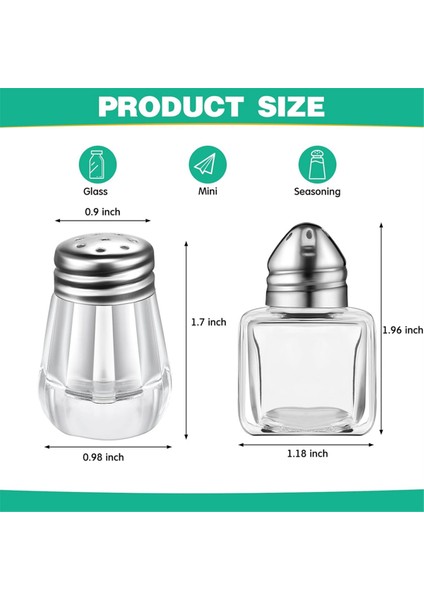 Mini Tuz ve Biber Shakers Temiz Baharatlar Shakers Tiny Spice Shakers Şeffaf Baharat Sarmalayıcıları Gümüş (Yurt Dışından) modelleri