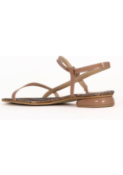 Pudra Rugan Kadın Az Topuklu Sandalet 30WS20032 30WS20032 fırsatları