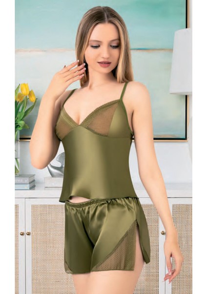 Iç Giyim Miss Laris Saten Şortlu Gecelik Takım