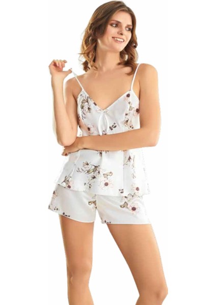 Iç Giyim Moongirl Saten Şortlu Gecelik Takım