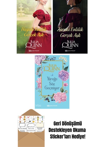 Julia Quinn 3 Kitap Seti + Okuma Sticker'ları