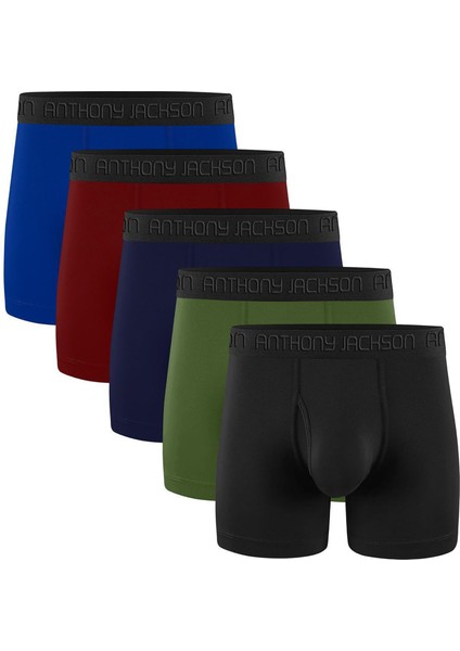 Likralı 5'li Kutu Premium Uzun Paçalı Erkek Boxer Shadowline