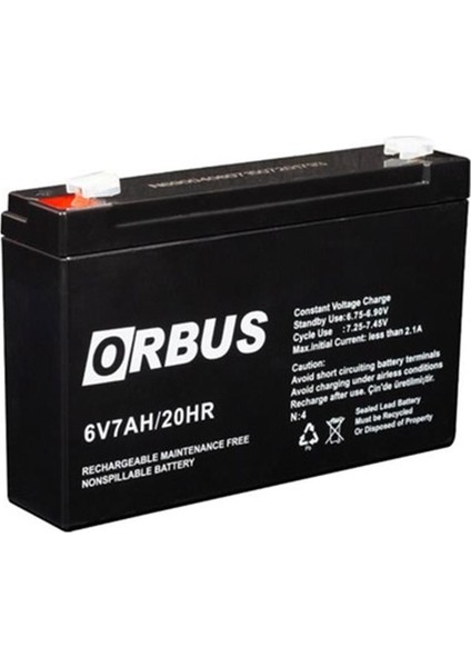 6 Volt 7 Amper Kuru Akü (150 * 30 * 94 Mm)