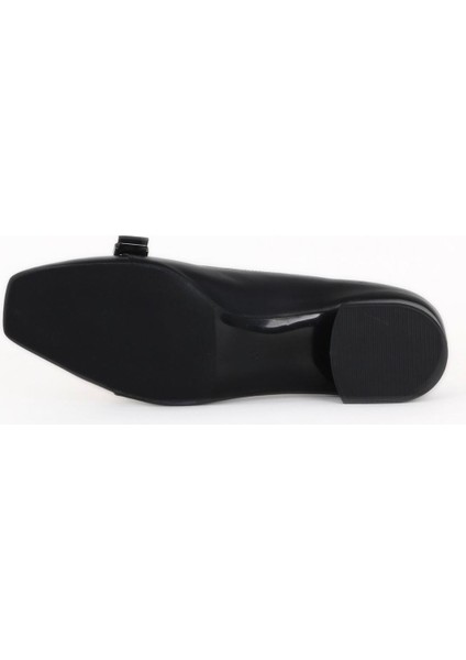 Siyah Deri Kadın Az Topuklu Ayakkabı 33WA0802 33WA0802 indirimleri