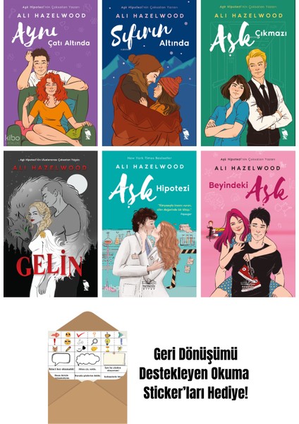 Ali Hazelwood 6 Kitap Seti + Okuma Sticker'ları