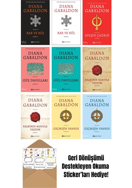 Diana Gabaldon 9 Kitap Seti + Okuma Sticker'ları