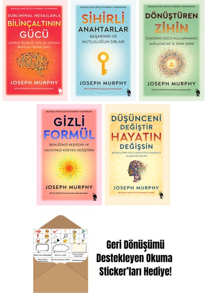 Joseph Murphy 5 Kitap Seti + Okuma Sticker'ları