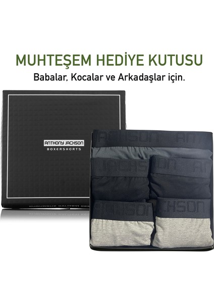 Likralı 5'li Kutu Premium Uzun Paçalı Erkek Boxer Shadowline indirimleri