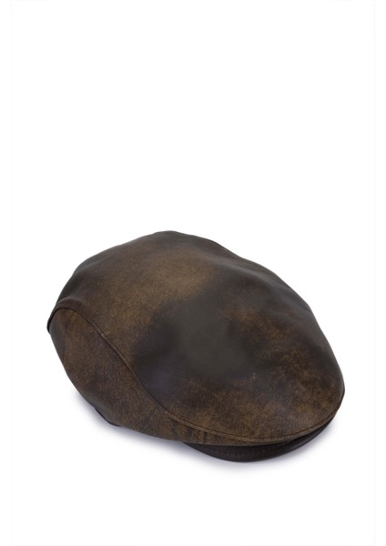 Erkek Hakiki Deri Viski Eskitme London Şapka 524 2119 Spk Y25 Vıskı Eskıtme