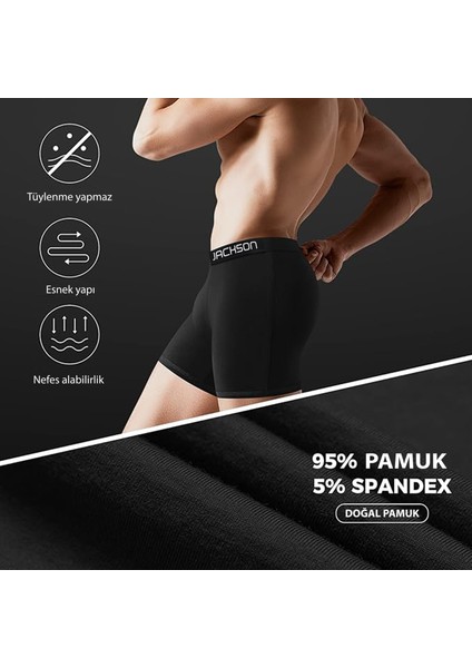 Likralı 5'li Kutu Premium Uzun Paçalı Erkek Boxer Shadowline modelleri
